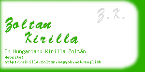 zoltan kirilla business card