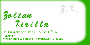 zoltan kirilla business card